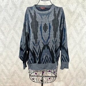 vintage Bacara geometric print knit sweater
